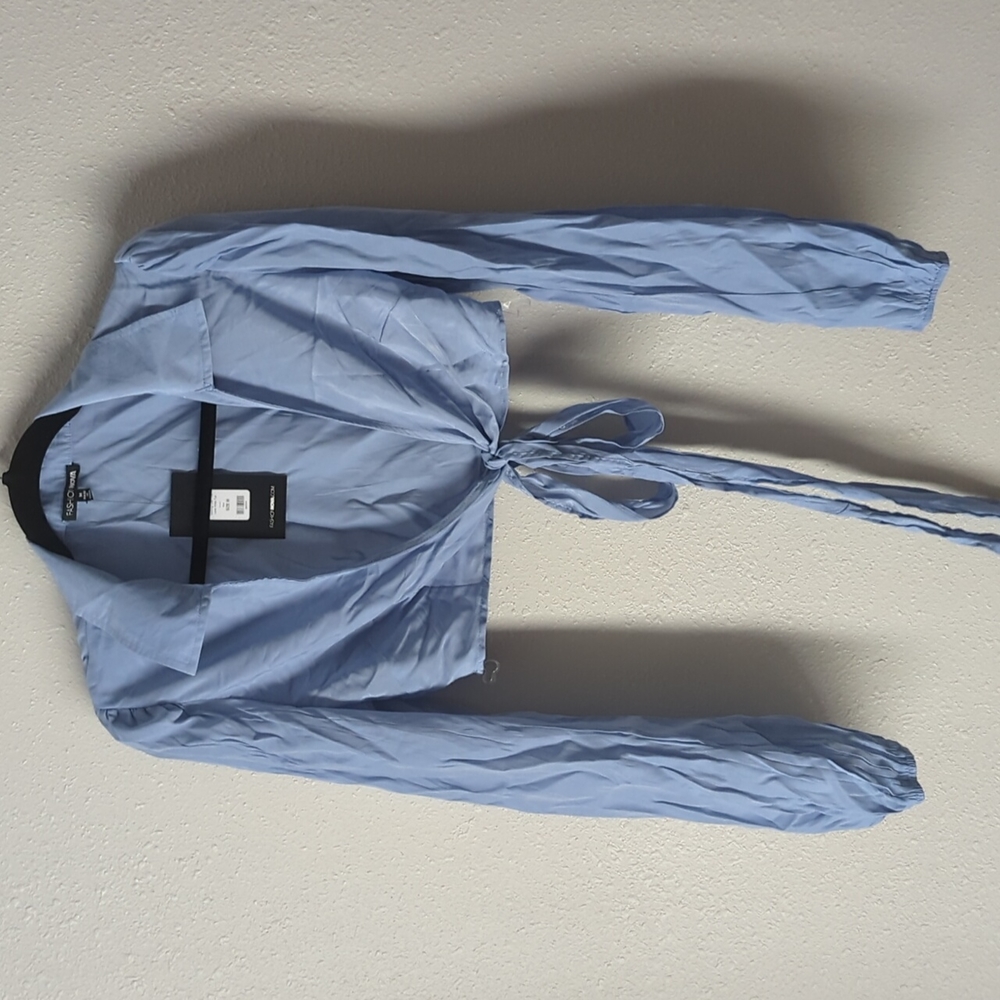 light Blue Wrap Blouse